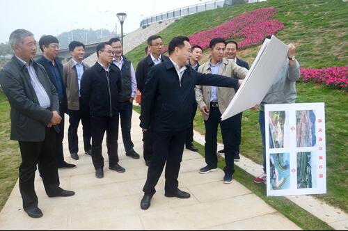 上饒市人大副主任、鄱陽縣縣委書記張禎祥蒞臨新昌南湖西河濕地公園項目